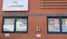 Electric charging point at Alexander Accountancy post