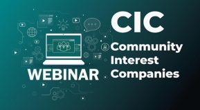 Webinar CIC Community Interest Companies White font on a teal background