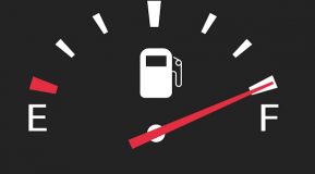 Image of a vehicle dashboard fuel gauge. Updated VAT road fuel scale charges from 1 May 2024