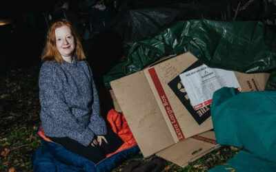 Client manager braves cold by completing YMCA Burton fundraising sleep-out
